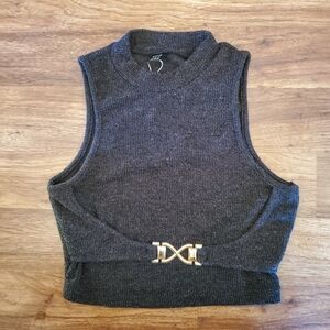 NEW SHEIN Crop Top Size Medium Knit High Neck